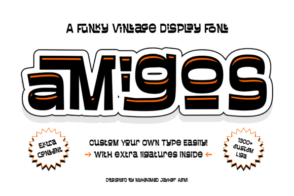 Amigos Liga: A Vintage Retro Display Font for Crafters and Makers
