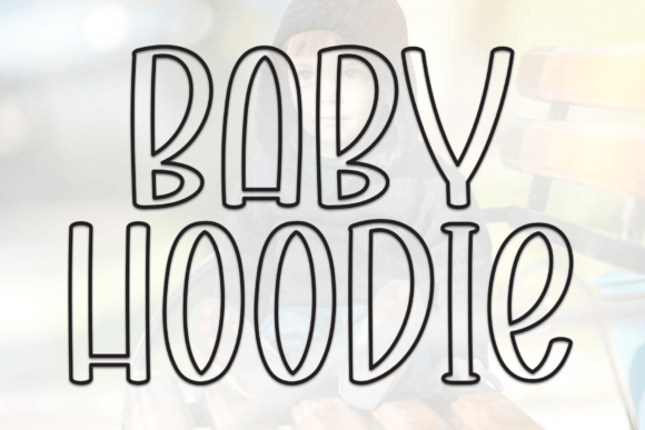 Baby Hoodie Font: A Playful Outline for Handmade Products